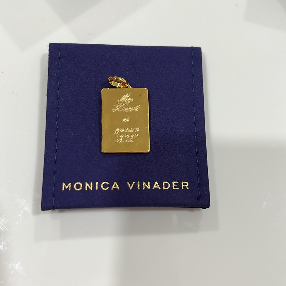 MONICA VINADER MY HEART IS YOURS XX PENDANT 18KT VERMEIL. BRAND NEW